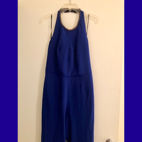 beaded halter jumpsuit